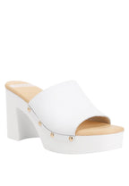 Drew Recycled Leather Block Heel Clogs