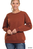 Women's Shirts Drop Shoulder Round Neck Sweatshirt