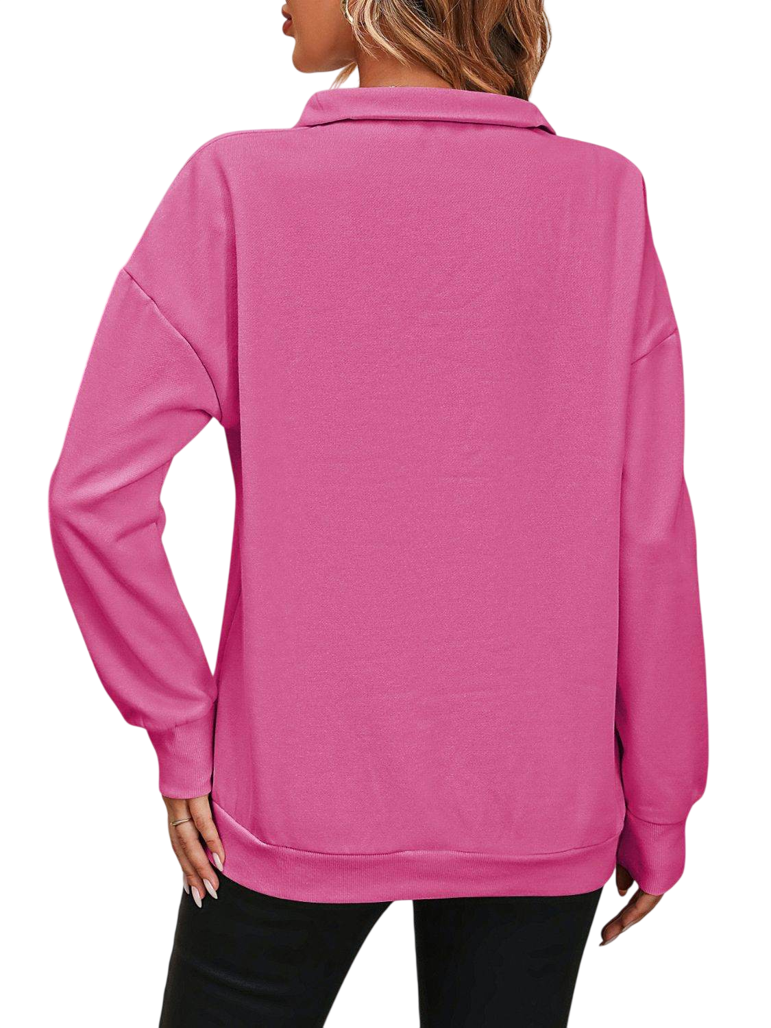 VacationGrabs Dropped Shoulder Pullover Top for Women
