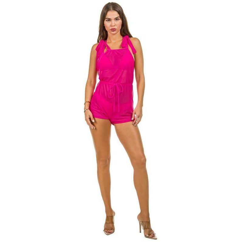 Two Piece Swimsuit With Jumpsuit Coverup - VacationGrabs