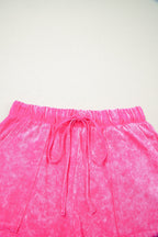 Mineral Wash Top & Drawstring Shorts Set