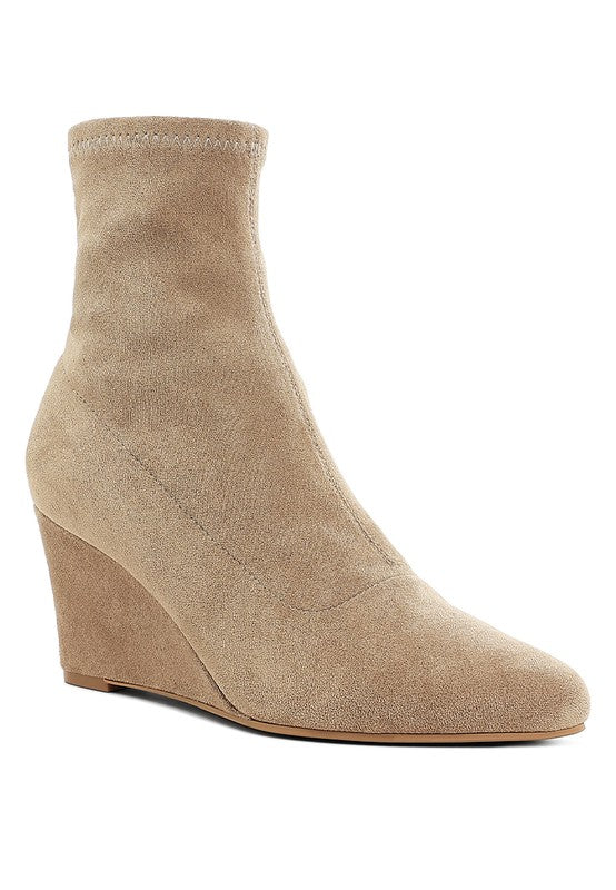 Women's Shoes - BootsYara Microfiber Wedge Sock Boots - VacationGrabs