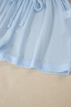 Sheer Tunic Shirt & Drawstring Shorts Cover-Up
