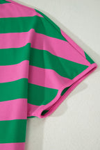 Stripe Dolman Tee & Drawstring Skort Athletic Set
