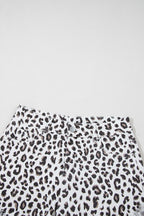 Leopard Frayed Hem Denim Shorts