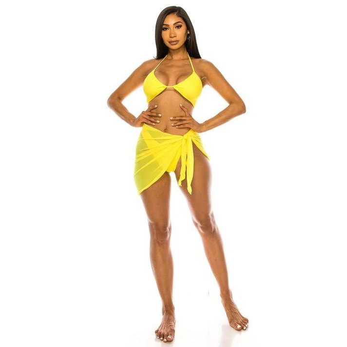 Womens Three-Piece Bikini Set - VacationGrabs