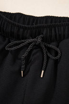 Textured Half-Zip Top & Drawstring Shorts Set