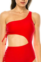 Women's Swimwear - 1PC One Piece Cutout One Shoulder Swimsuit