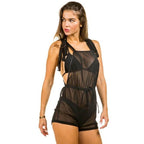Two Piece Swimsuit With Jumpsuit Coverup - VacationGrabs