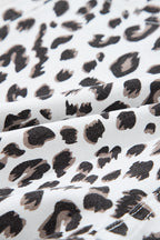 Leopard Frayed Hem Denim Shorts
