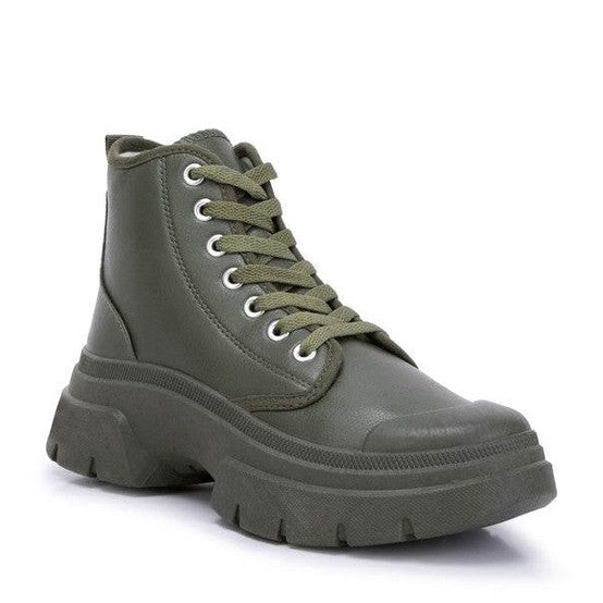 Roxane Chunky Lace Up Boots - VacationGrabs