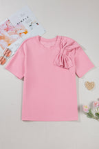 Bow Applique Short Sleeve T-Shirt