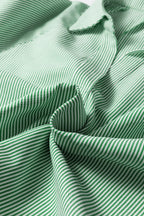Stripe Tied Short Sleeve Collared Blouse