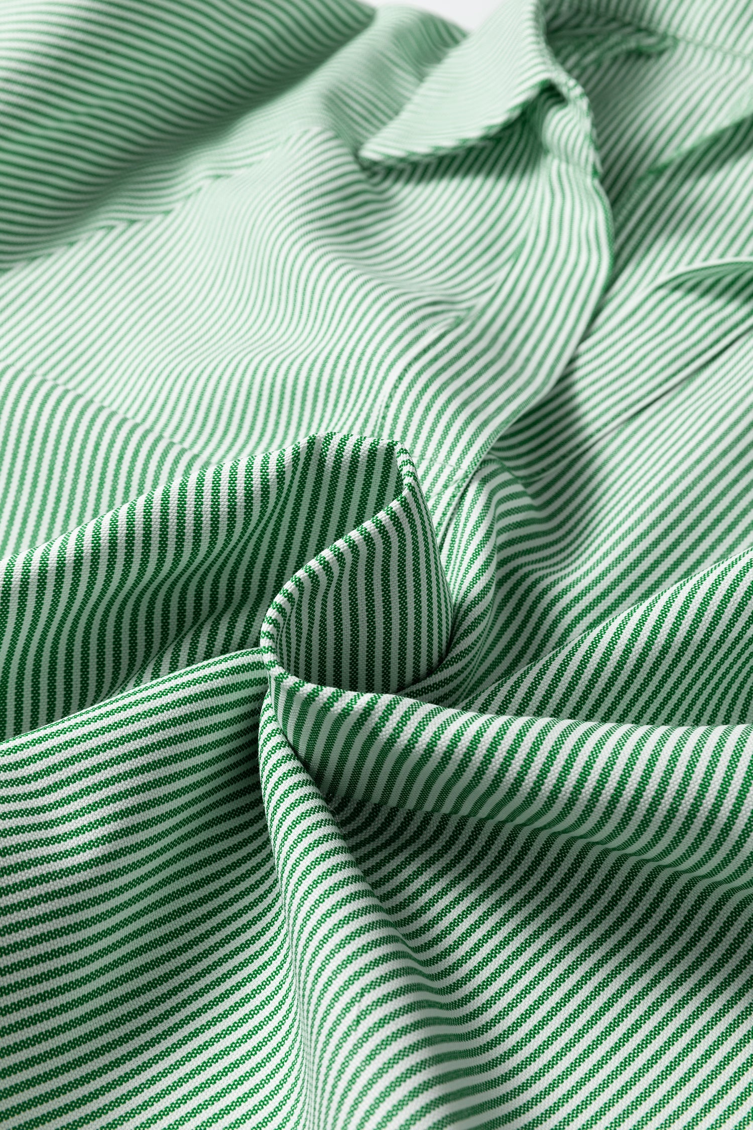 Stripe Tied Short Sleeve Collared Blouse