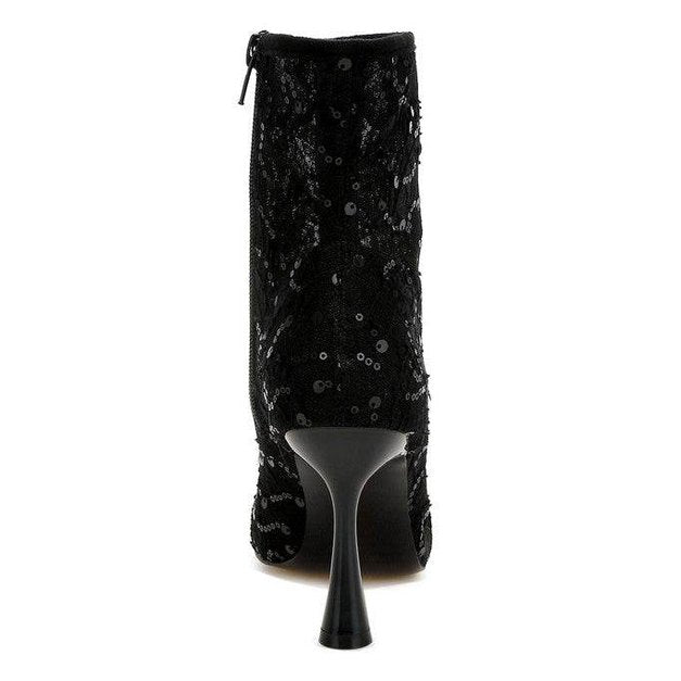 Samia Sequin Lace Boots - VacationGrabs