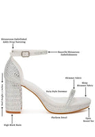 Ronan Rhinestones Embellished Block Sandals - VacationGrabs