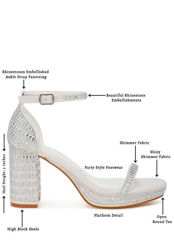 Ronan Rhinestones Embellished Block Sandals - VacationGrabs