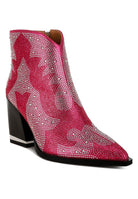 Women's Shoes - BootsMugler Rhinestones Embellished Ankle Boots - VacationGrabs