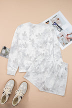 Ensemble haut pull et short taille élastiquée imprimé camouflage érable