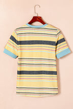 Stripe Short Sleeve Crew Neck T-Shirt
