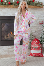 Stripe Bow Tie Shirt and Pants Pajama Set