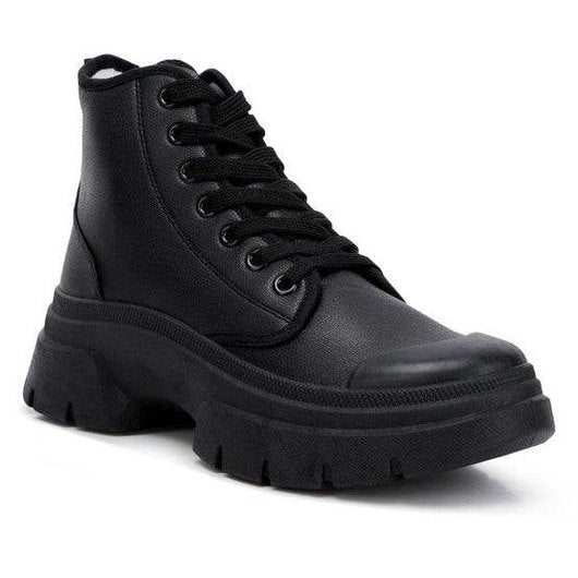 Roxane Chunky Lace Up Boots - VacationGrabs