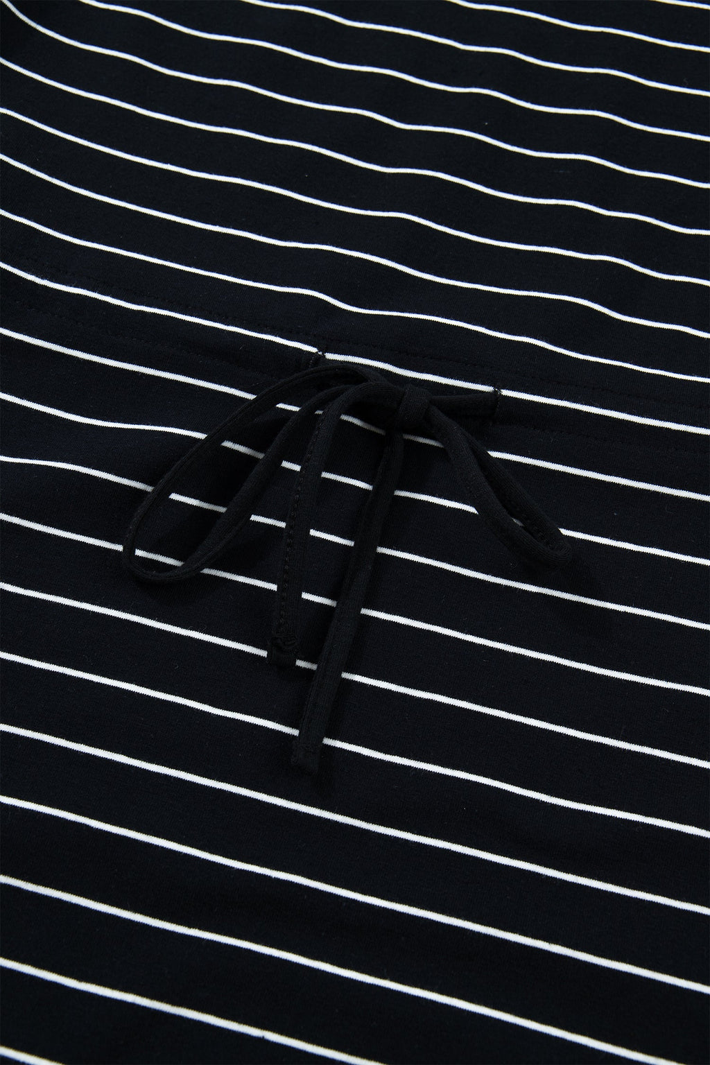 Stripe Drawstring Waist Pocketed Mini Dress