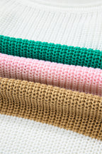 Stripe Colorblock V-Neck Sweater T-Shirt