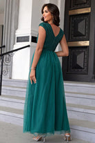Women's Dresses Sequin V-Neck Mesh Maxi Dress