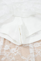 Sheer Lace Ruffle Tiered High-Low Skirt