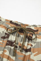 Camo Drawstring Elastic Waist Jogger Pants