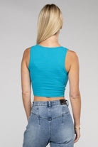 Women's Shirts - Cropped TopsCotton Square Neck Cropped Cami Top - VacationGrabs