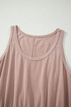 Mineral Wash Scoop Neck Elastic Waist Mini Dress