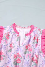 Floral Ruffle Tiered Sleeveless Mini Dress