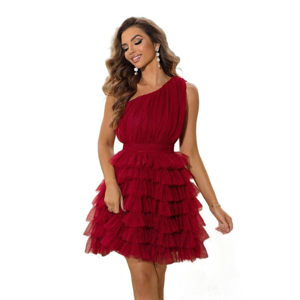 Womens One-Shoulder Sleeveless Dress - VacationGrabs