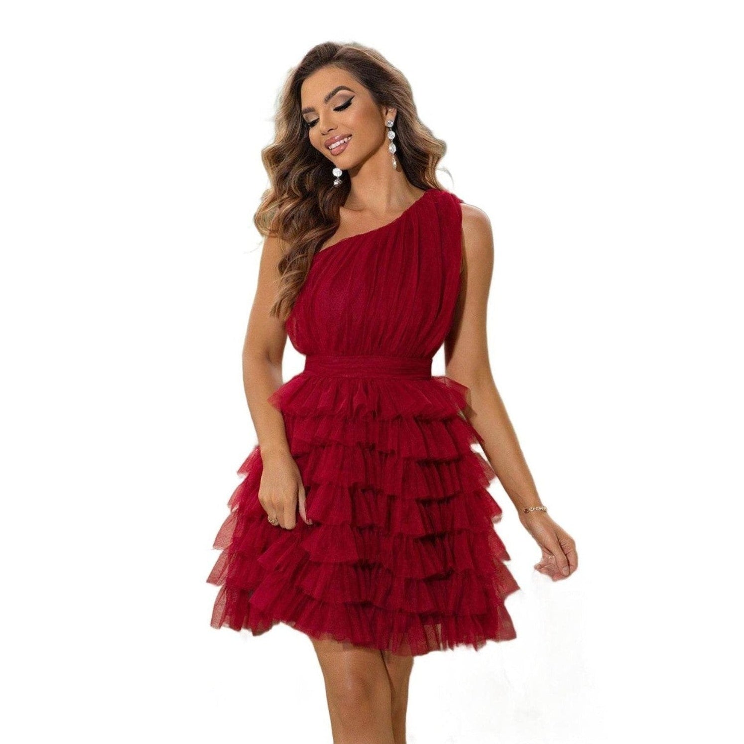 Womens One-Shoulder Sleeveless Dress - VacationGrabs