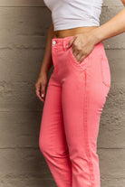 Women's Jeans RISEN Kenya Full Size High Waist Side Twill Straight Jeans