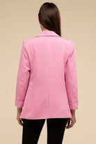 Women's BlazersWoven Long Sleeve Open Front Classic Blazer - VacationGrabs