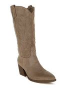 Women's Shoes - BootsRancher Microfiber Long Cowboy Boots - VacationGrabs