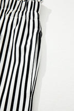 Stripe Tied High Waist Straight Leg Pants