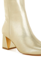 Rag Company metallic accent ankle boots with unique metallic heel and stylish design for trendy outfits