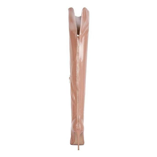 Eclectic Patent Pu Long Stiletto Boots - VacationGrabs