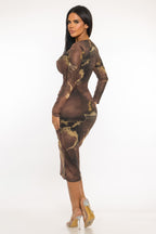 Women's brown eclipse dress to impress, soft fabric, perfect for events