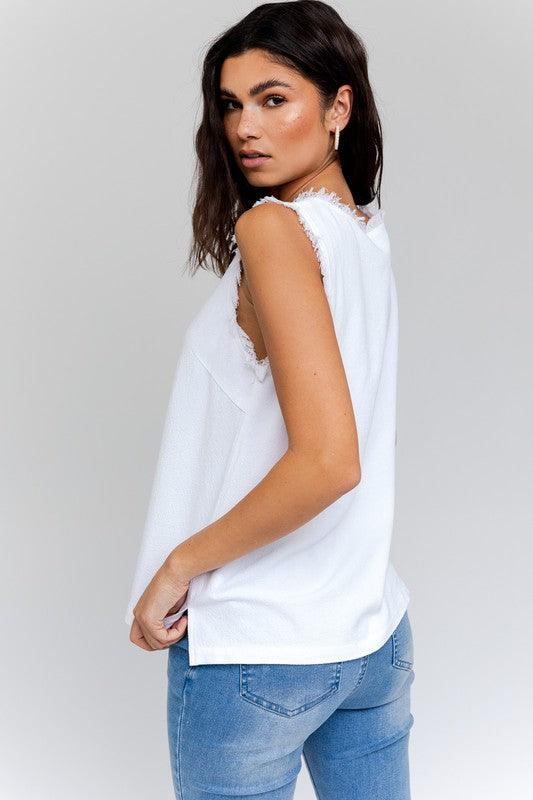 Women's Shirts Edgy Frayed Top
