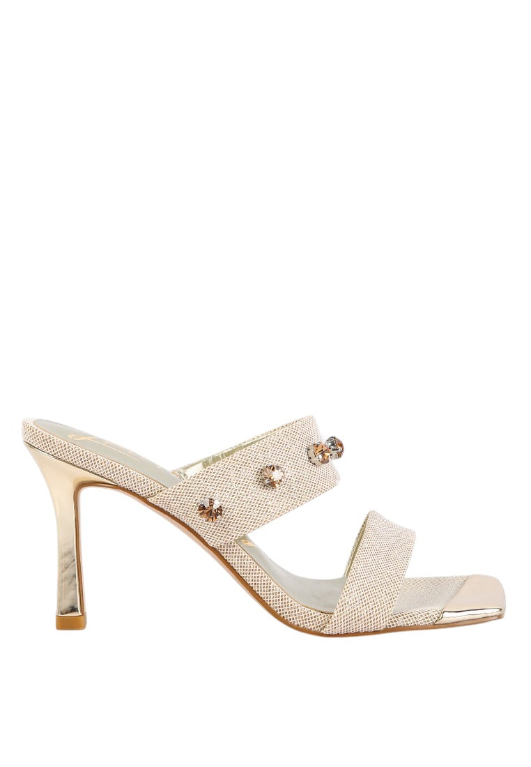 Edm Queen Diamante Embellished Glitter Sandals