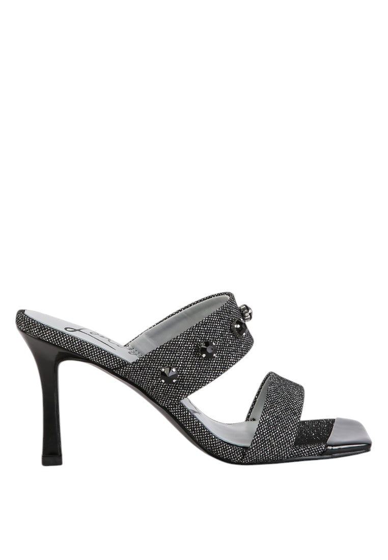 Edm Queen Diamante Embellished Glitter Sandals