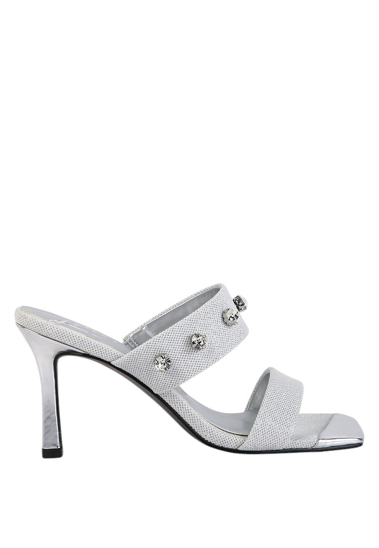 Edm Queen Diamante Embellished Glitter Sandals