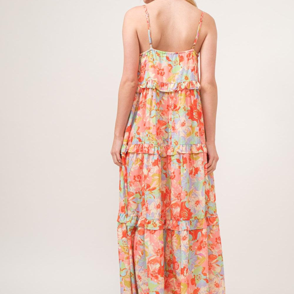 Women's Dresses And The Why Floral Ruffled Tiered Maxi Cami Dress