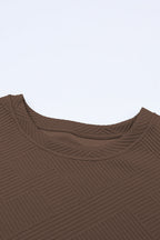 Solid Textured T-Shirt and Drawstring Pants Set