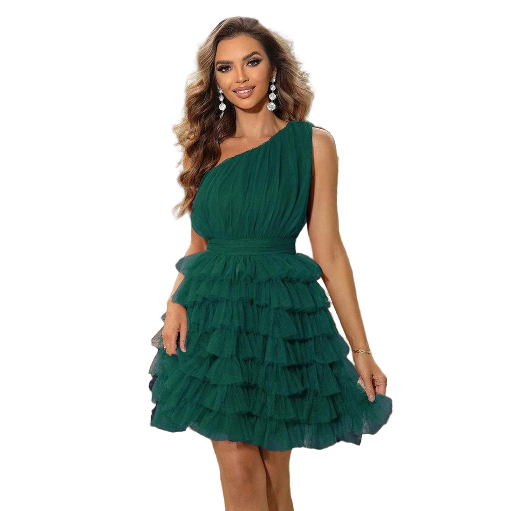 Womens One-Shoulder Sleeveless Dress - VacationGrabs